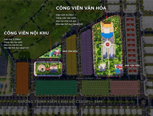 Công viên cây xanh tại khu đô thị Xuân Hưng